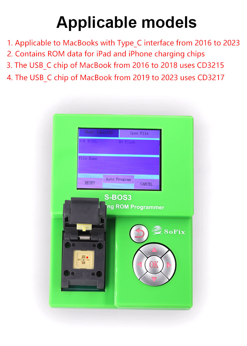S-BOS3 USB_C Charging CD chip ROM Programmer