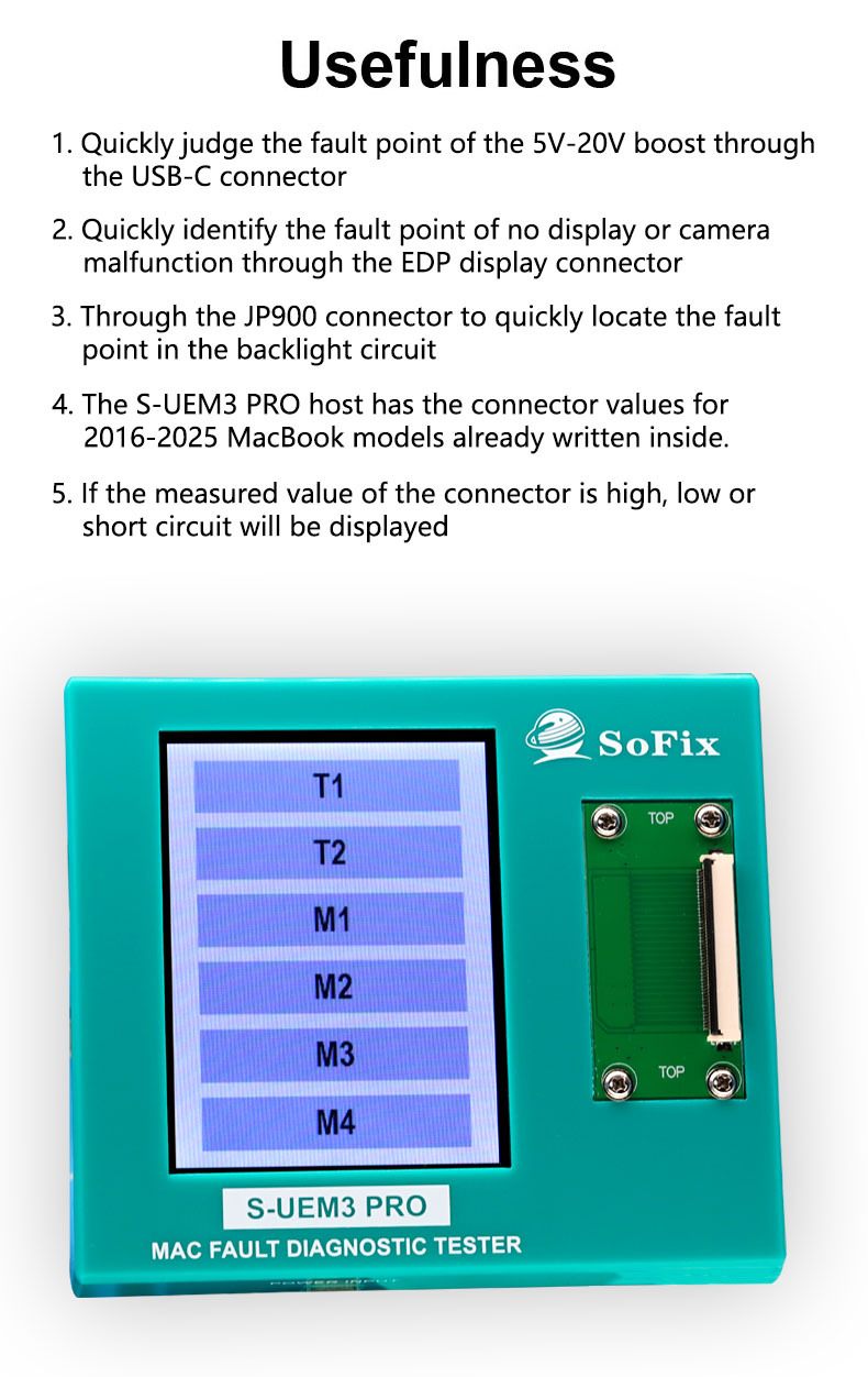 S-UEM3 PRO Mac Fault Diagnostic Tester