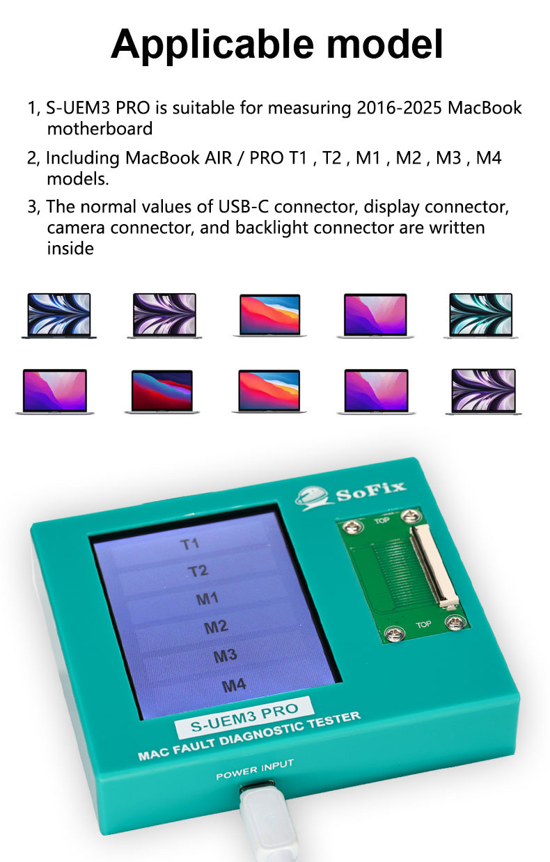 S-UEM3 PRO Mac Fault Diagnostic Tester