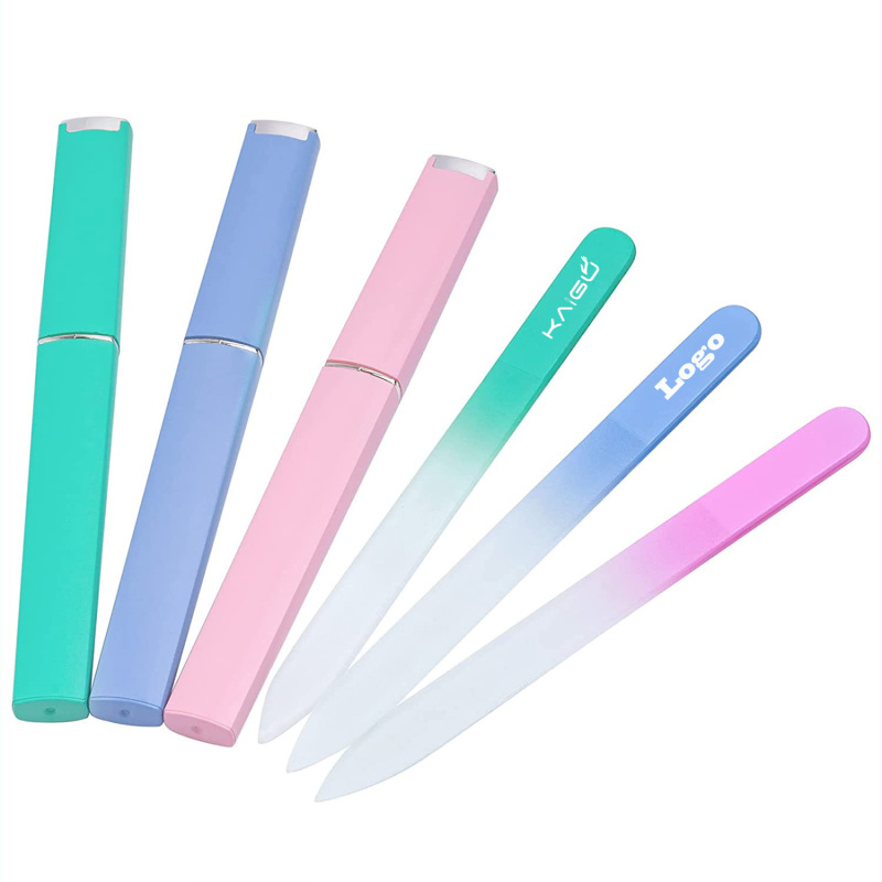 Macaron Color Glass Nail File with Case