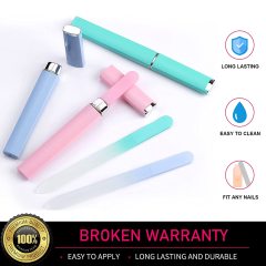 Macaron Color Glass Nail File with Case