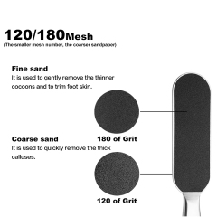 Stainless Steel Foot File with Replacement Pads, Remove Callus & Dead Skin