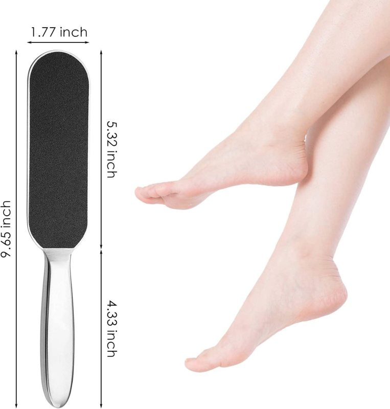Stainless Steel Foot File with Replacement Pads, Remove Callus & Dead Skin