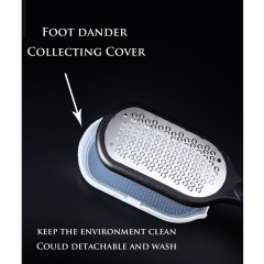 Stainless Steel Foot File Pedicure with Collecting Cover Remove Hard Skin