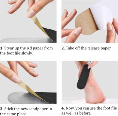 Stainless Steel Foot File with Replacement Pads, Remove Callus & Dead Skin