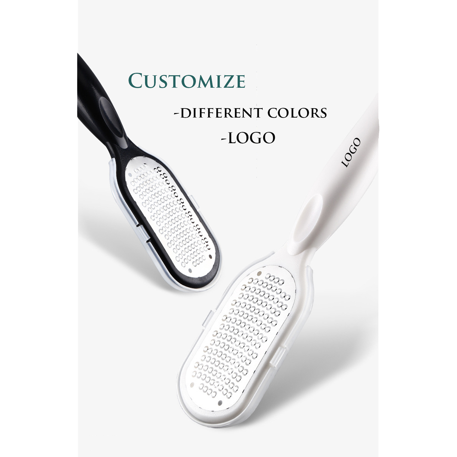 Stainless Steel Foot File Pedicure with Collecting Cover Remove Hard Skin
