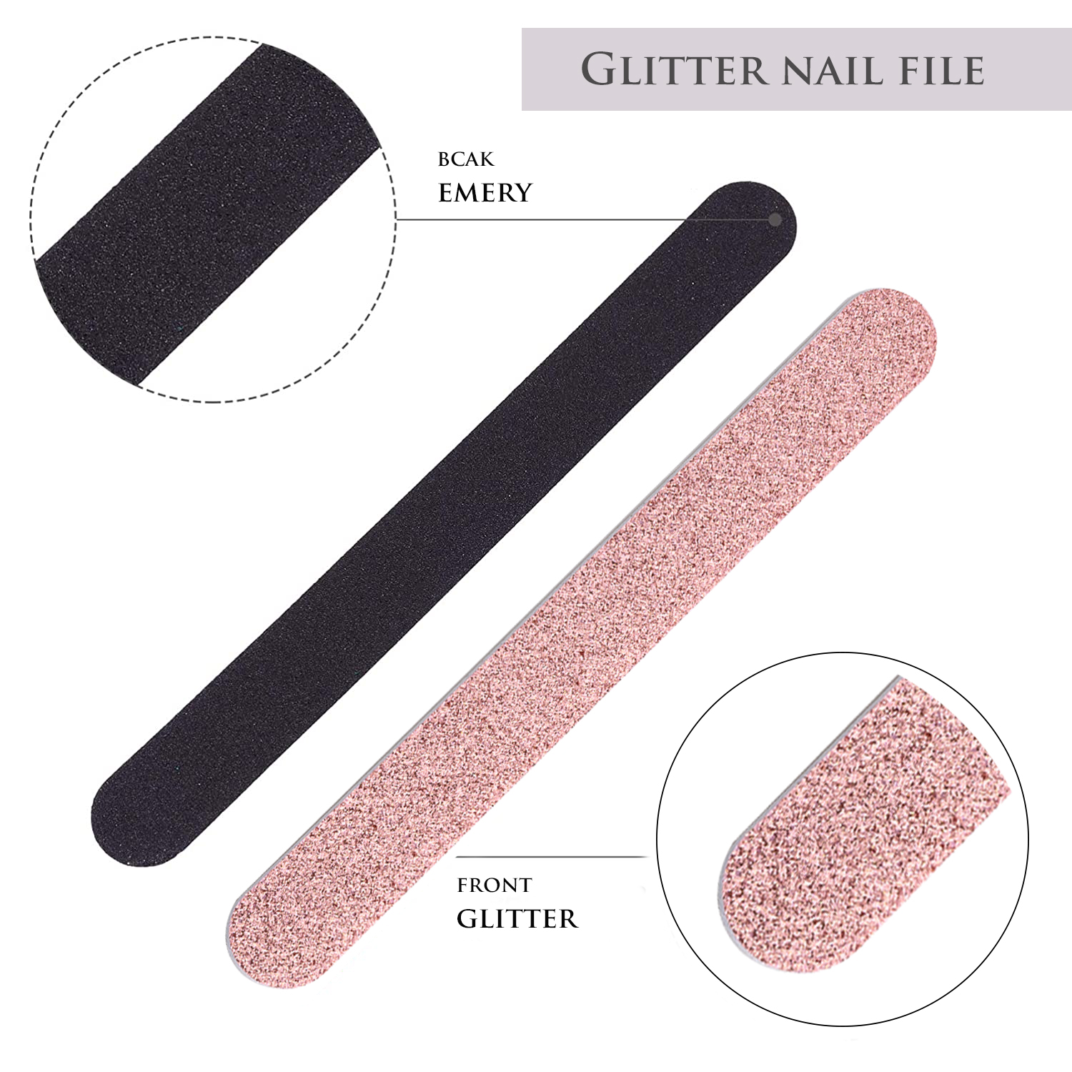 Glitter Nail File Colorful Nail Boards Nail Buffer Double Sided Emery Boards Fingernails Toenails Manicure Files Manicure Care Pedicure Tools for Women Girls