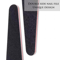 4 Kinds of Nail File Shapes 100 180 240 Grit Nails Files for Acrylic Nails Poly Nail Gel Double Sided Black