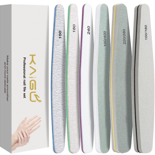 6 in 1 Nail File Set Professional Nail Buffer File Natural Manicure File Nail Polisher Washable Double Sided