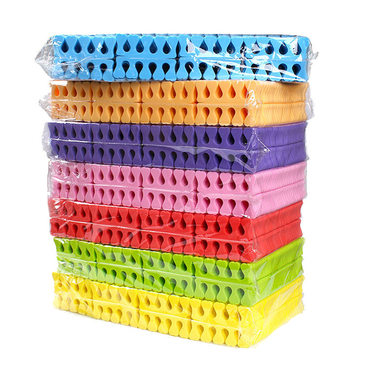 Soft Pedicure Nail Beauty Tools EVA Foam Toe Separators With 5 Toes For Nail Polish
