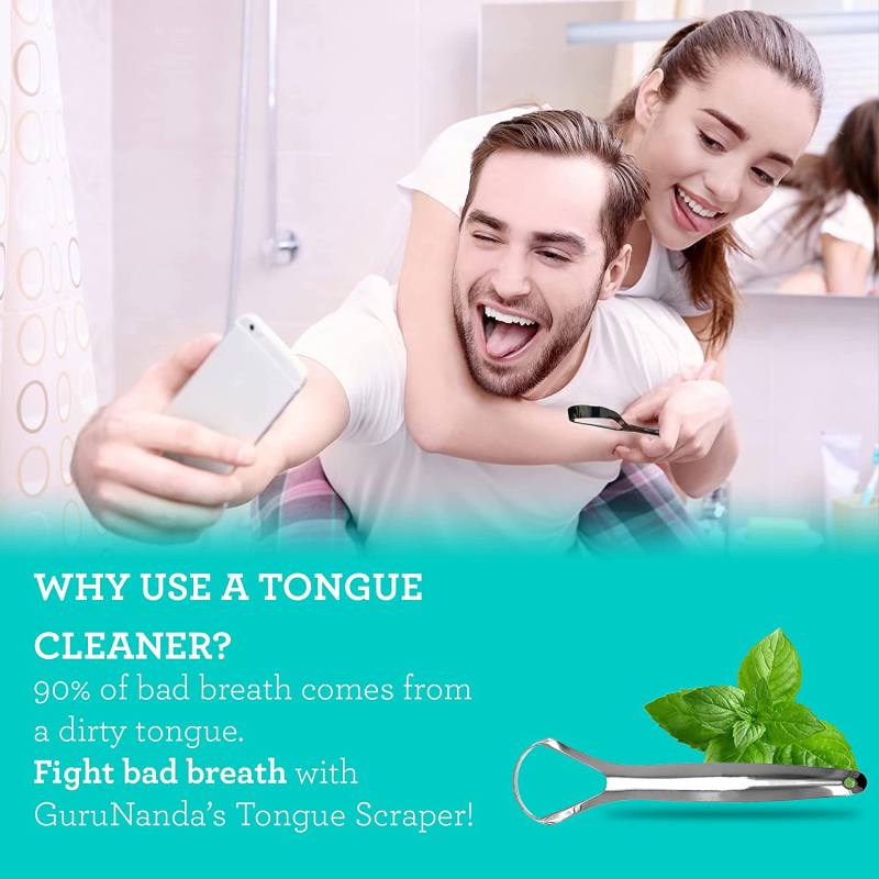 Oral Hygiene Tongue Scraper Stainless Steel Tongue Cleaner for Both Adults and Kids