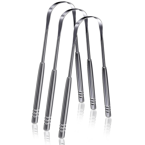 Metal Tongue Scraper Reduce Bad Breath Maintains Oral Care Cleaner Tool for Adults and Kids