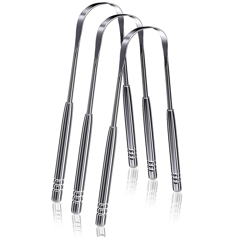 Metal Tongue Scraper Reduce Bad Breath Maintains Oral Care Cleaner Tool for Adults and Kids