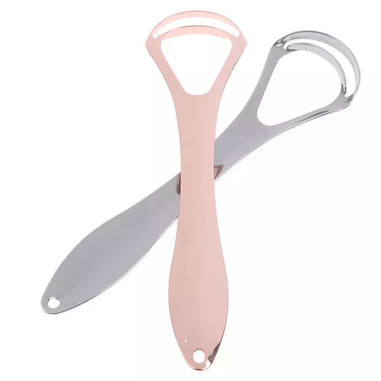 Tongue Scraper Reduce Bad Breath Maintains Oral Care 100% BPA Free Metal Tongue Cleaner for Adults and Kids,