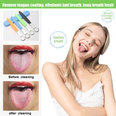 High quality Metal Tongue Brushes Set Tongue Cleaners oral tool