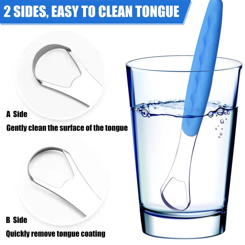 High quality Metal Tongue Brushes Set Tongue Cleaners oral tool