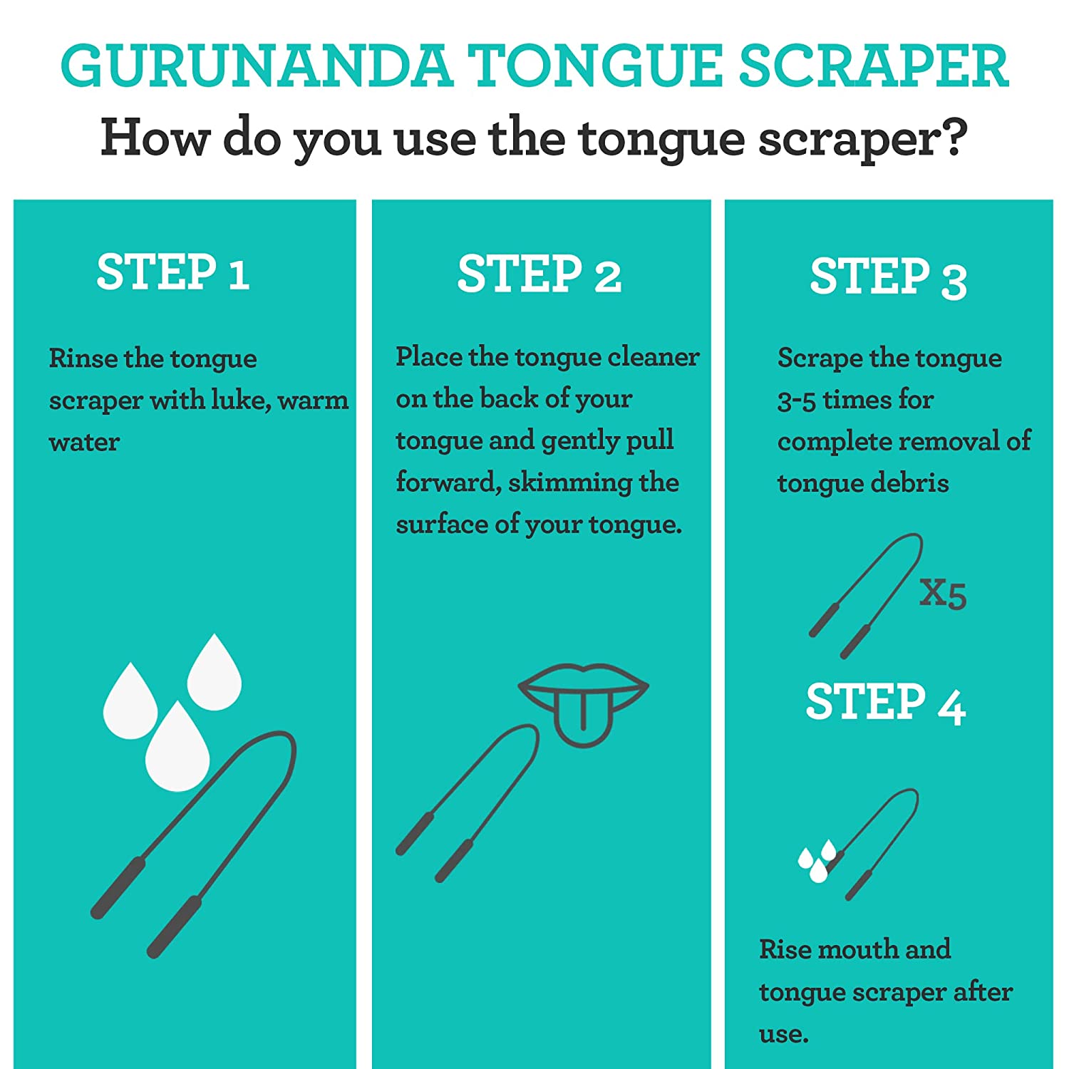 Tongue Scraper Reduce Bad Breath Maintains Oral Care 100% BPA Free Metal Tongue Cleaner for Adults and Kids