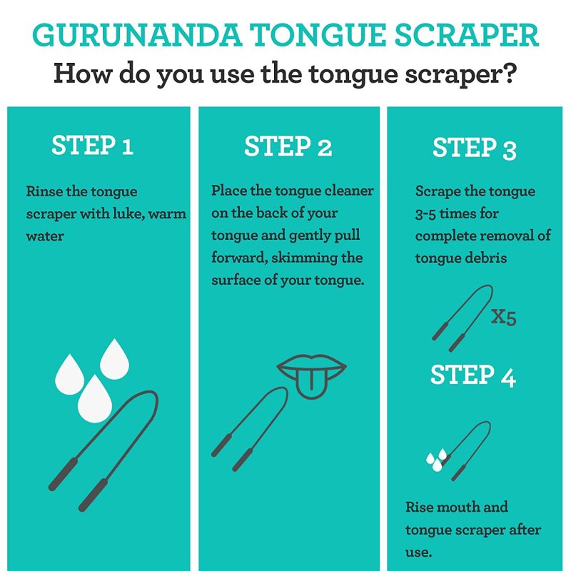 Tongue Scraper Reduce Bad Breath Maintains Oral Care 100% BPA Free Metal Tongue Cleaner for Adults and Kids