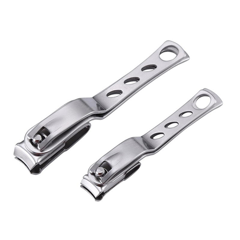 Nail Clippers with 360-Degree Rotating Head - Stainless Steel Fingernails and Toenails Cutter Lagre and Small Sizes (Silver)