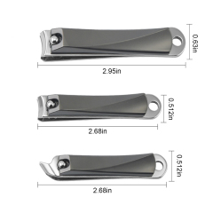 Nail Clippers Set with Build-in Nail File, Durable Sharp Fingernail Clipper and Toenail Clipper, Matte Gray