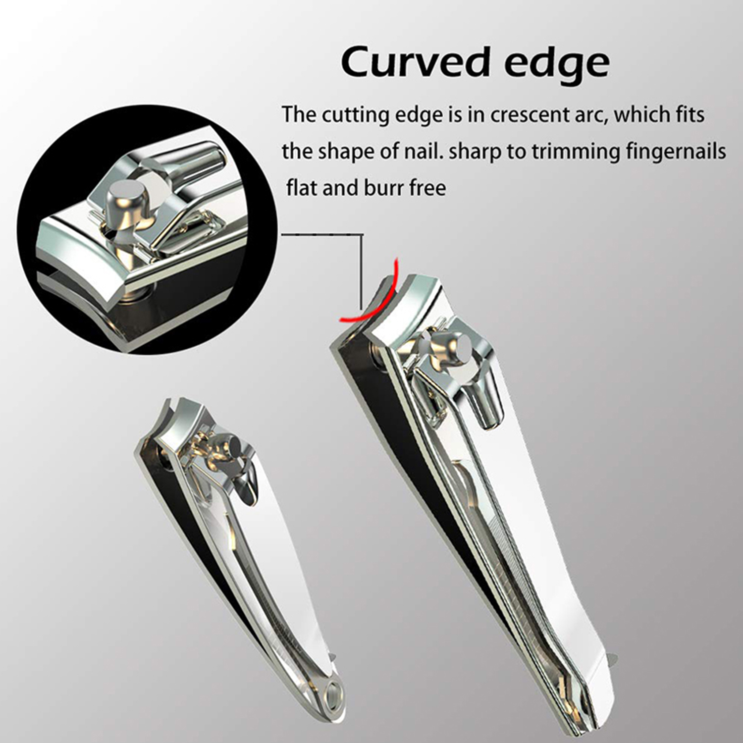 2PK Nail Clipper Set Finger Nail Toe Nail Clip for Adults Men Women with Swing Out Nail Cleaner