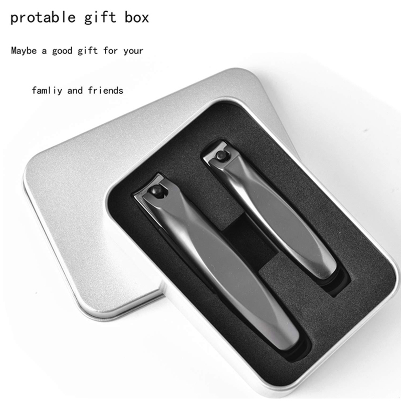 Ultra Sharp Stainless Steel Fingernail & Toenail Cutters with Nail File for Splash Protection, Suitable As a Father's Day Gift