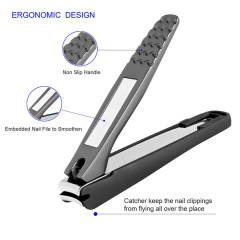Ultra Sharp Stainless Steel Fingernail & Toenail Cutters with Nail File for Splash Protection, Suitable As a Father's Day Gift