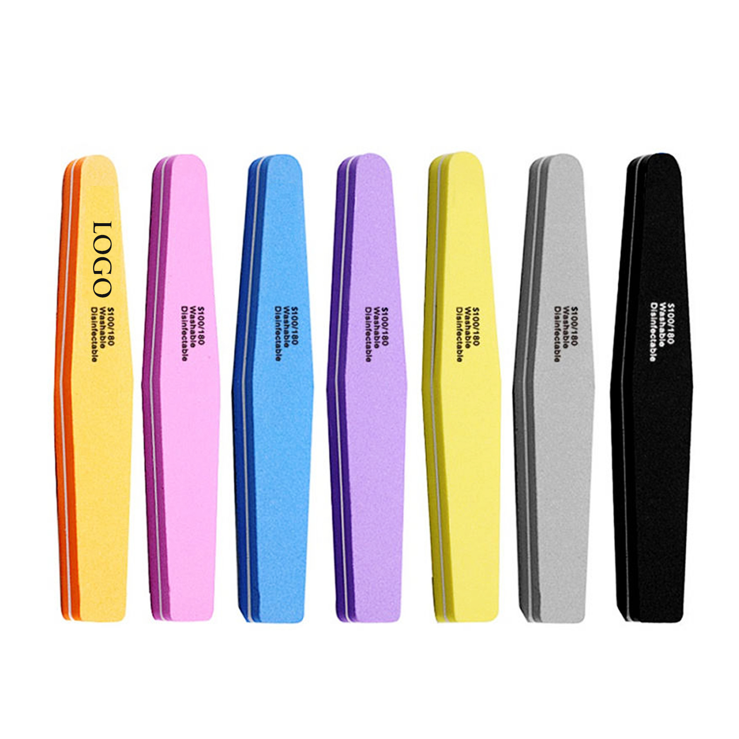 Nail File 100/180 Double-Side Grinding Washable Sponge Beauty Nail File