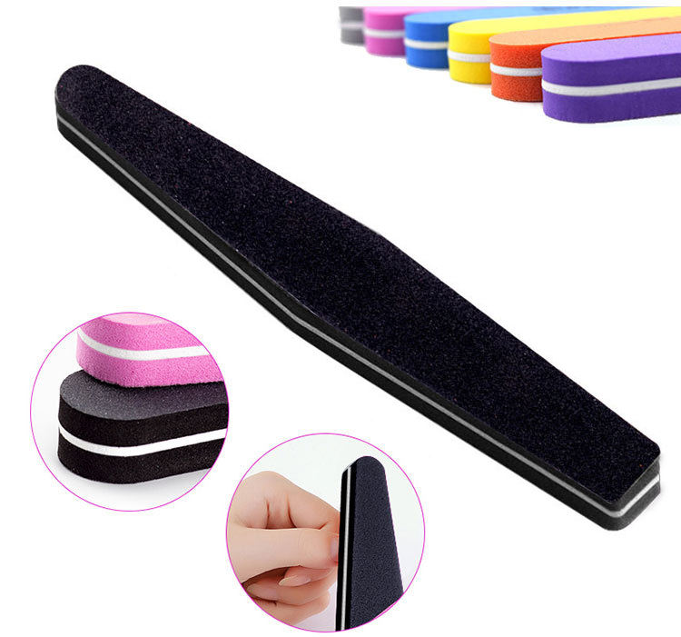 Nail File 100/180 Double-Side Grinding Washable Sponge Beauty Nail File