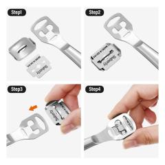 Foot Care Pedicure Callus Shaver Hard Skin Remover Plastic Handle 10 Blades