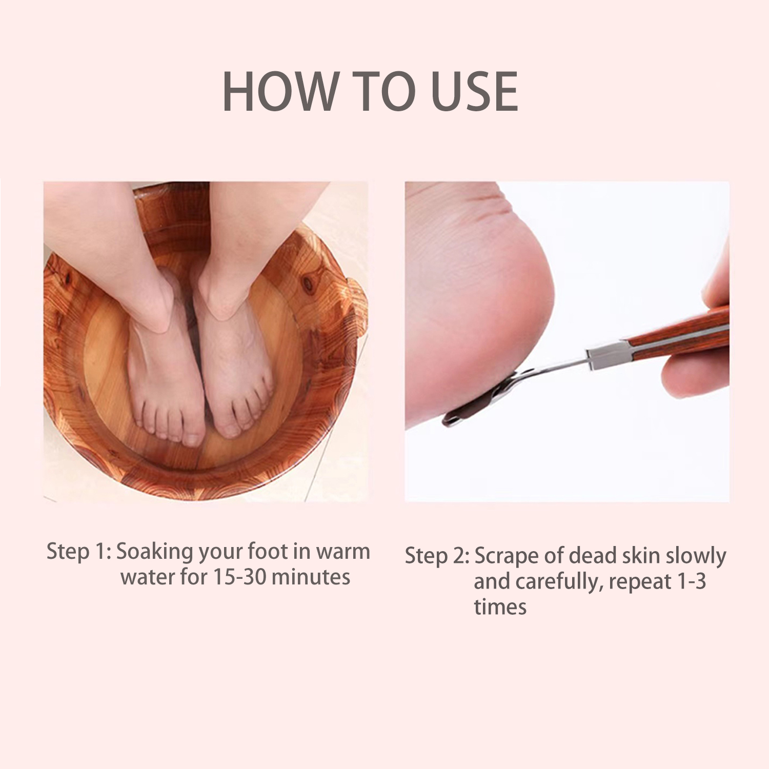 Foot Care Pedicure Callus Shaver Hard Skin Remover Wood Handle 10 Blades