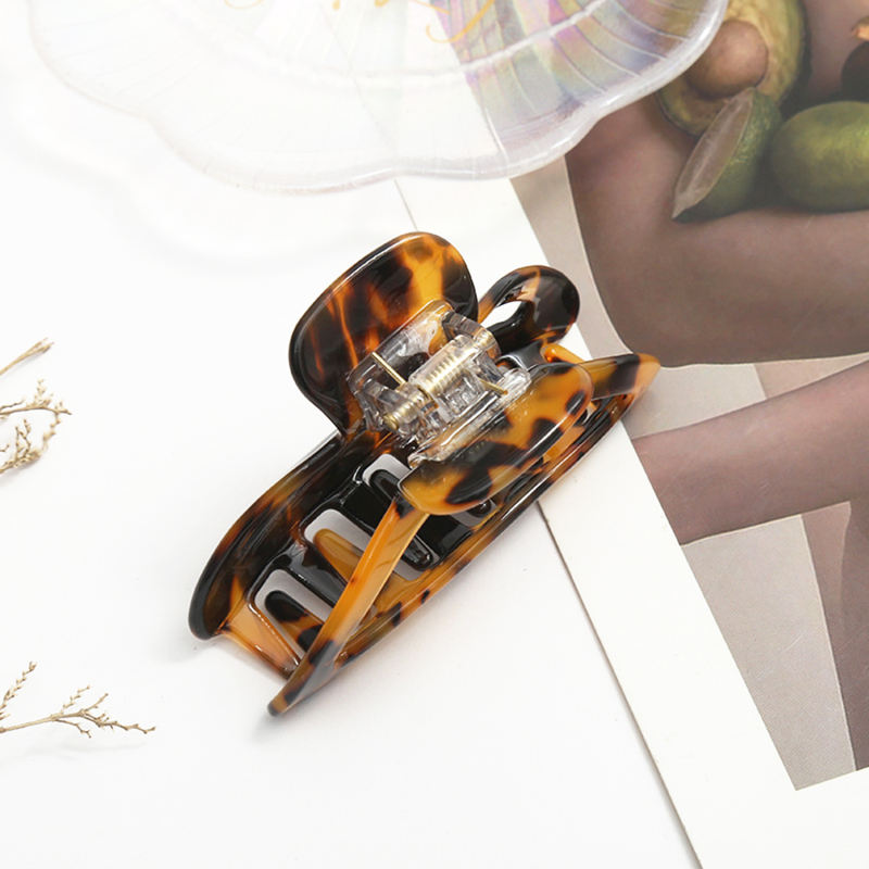 Tortoise Claw Hair Clip for Women, Hair Grip Leopard Print Barrettes French Vintage Design Large Hair Jaw