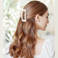 Hair Claw Clips Tortoise Barrettes Rectangle Shape Clips Fashion Hair Clips