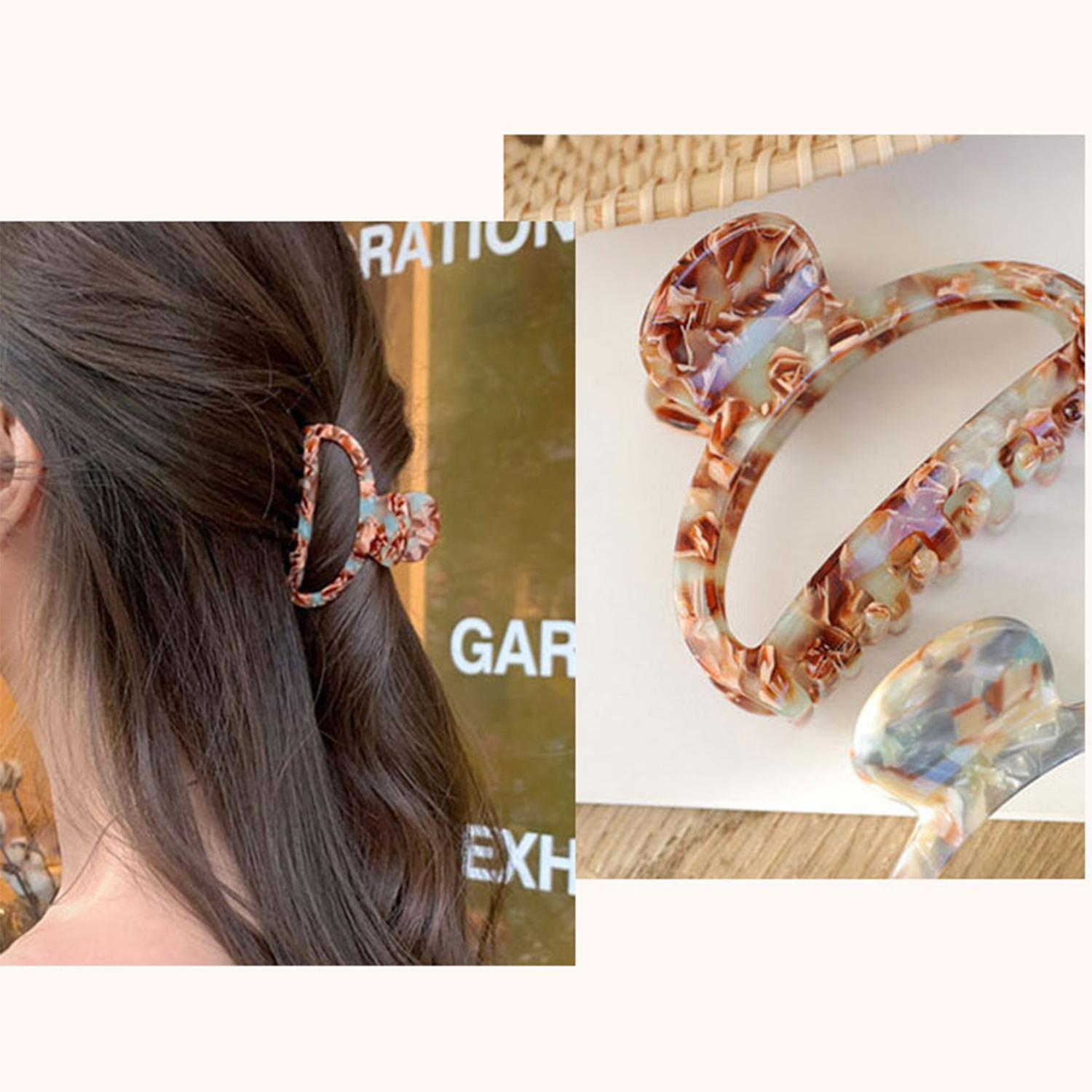 Tortoise Claw Hair Clip for Women, Hair Grip Leopard Print Barrettes French Vintage Design Large Hair Jaw