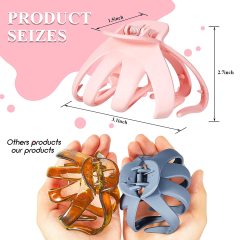 octopus Hair Claw Clips, Big Hair Clips for Thin Thick Hair, Strong Hold Jaw Clip, Decorative Matte Claw Clips, Nonslip Hair Clamps, Hair Styling Accessories for Girls Women