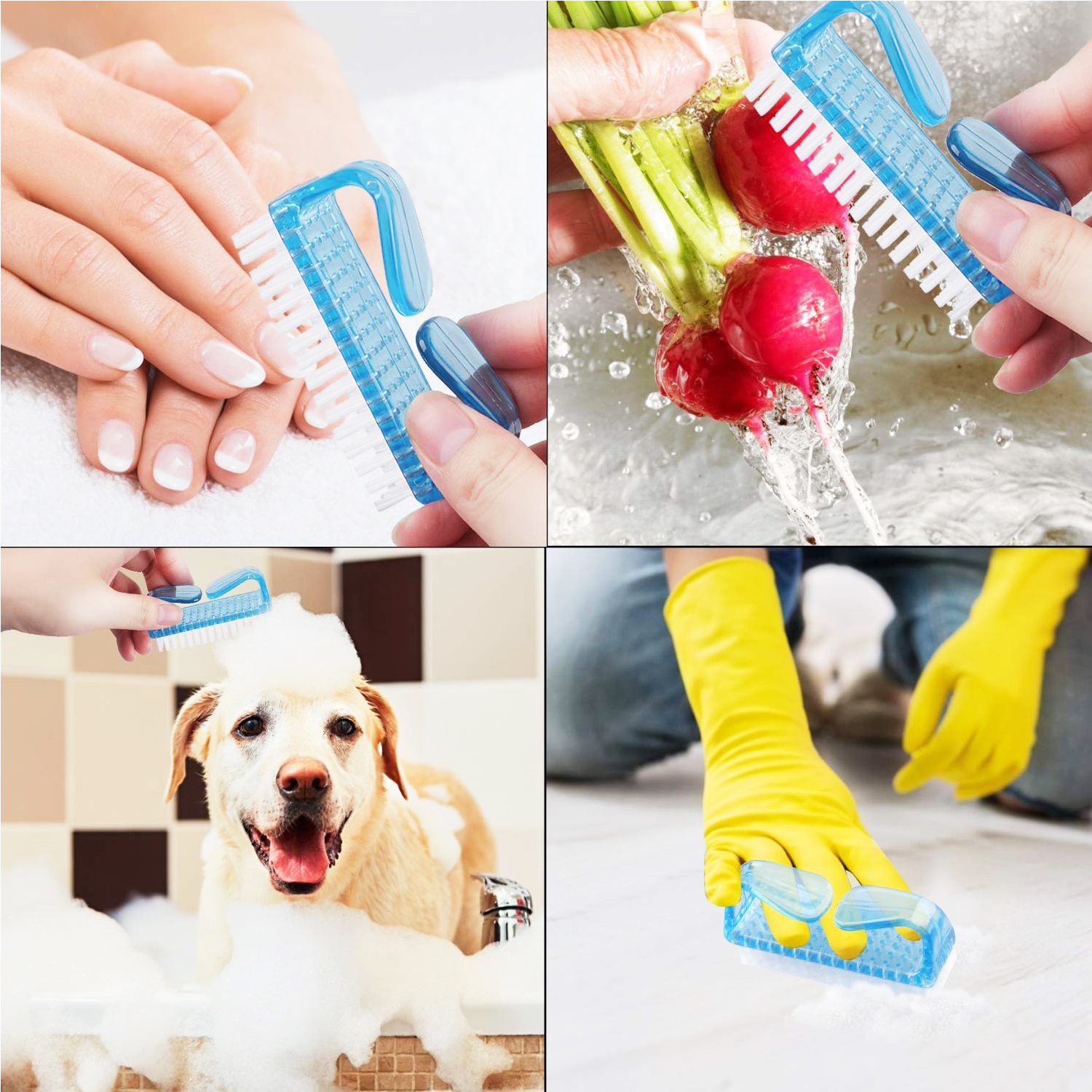 Handle Grip Nail Brush, Fingernail Scrub Cleaning Brushes for Toes and Nails Cleaner, Pedicure Brushes