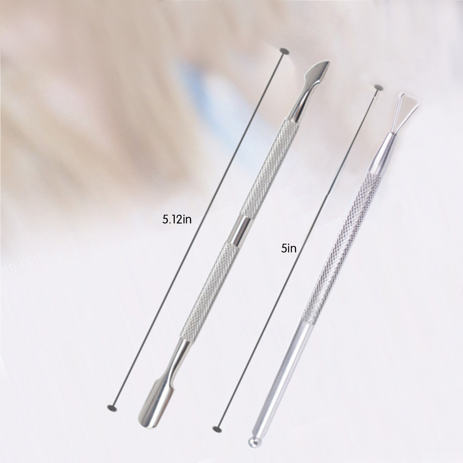 Professional Stainless Steel Cuticle Pusher, Durable Pedicure Manicure Tools for Fingernails and Toenails