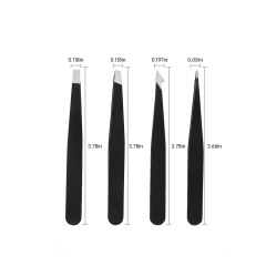 4 Pcs Eyebrow Tweezer Set for Women, Precision Tweezer for Eyebrows with Curved Scissors for Ingrown Hair, Hair Plucking Daily Beauty Tools with Leather Case