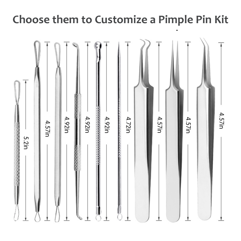 Stainless Steel Blackhead Remover Tool, Blackhead Extractor tool for Face, Extractor Tool for Comedone Zit Acne Whitehead Blemish
