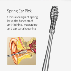 Ear Pick Earwax Removal Kit, Ear Wax Remover Tool with Cleaning Brush and Storage Box, Sliver