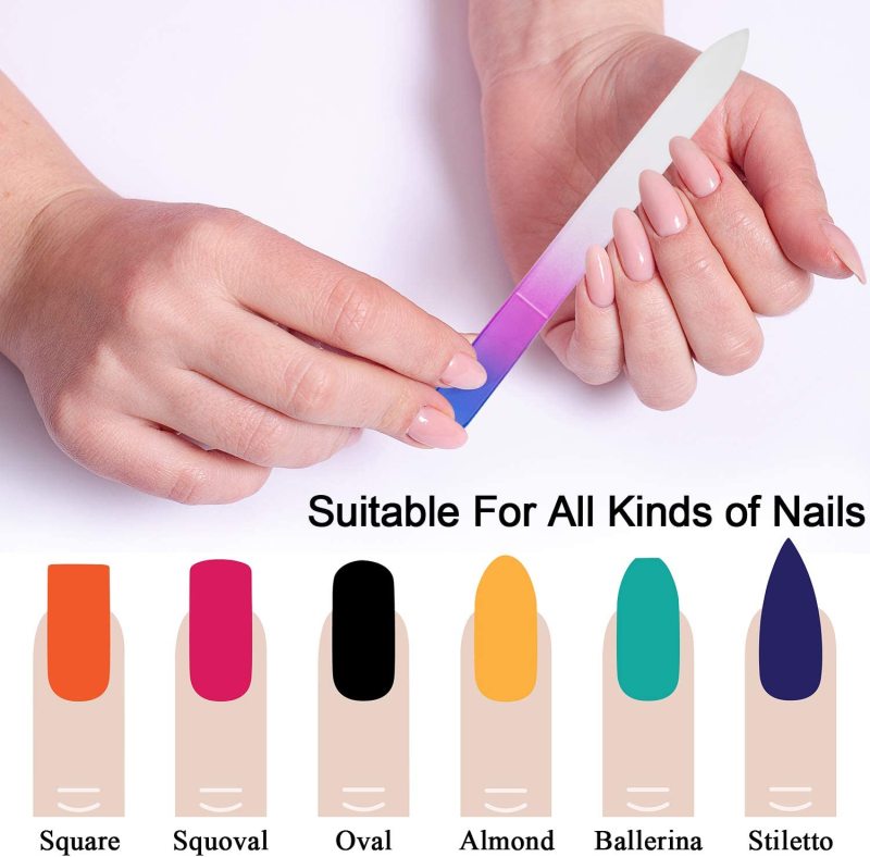 Rainbow Professional Washable Small Crystal Glass Nail File