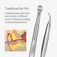 Ear Pick Earwax Removal Kit, Ear Wax Remover Tool with Cleaning Brush and Storage Box, Sliver