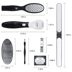 7 in 1 Pedicure Kit Professional Pedicure Tools Set Foot Care Scrubber Stainless Steel Pedicure Supplies Foot File Scraper Rasp Dead Skin Shaver Callus Remover