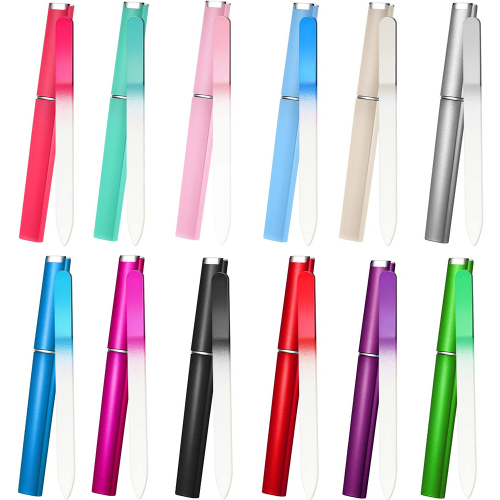Macaron Color Glass Nail File with Case