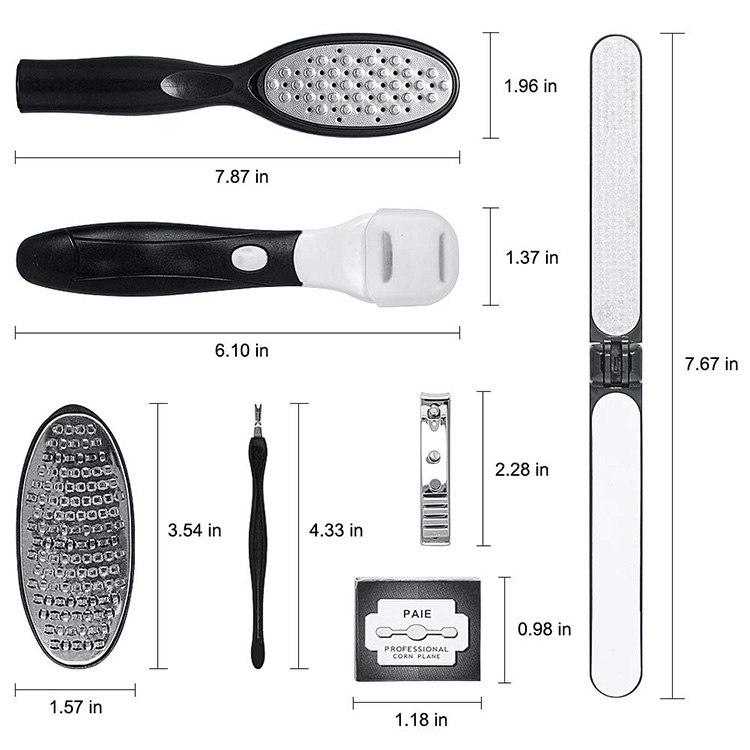 Pedicure Kit Professional Pedicure Tools Set Foot Care Scrubber Stainless Steel Pedicure Supplies Foot File Scraper Rasp Dead Skin Shaver Callus Remover
