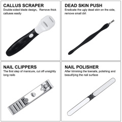 7 in 1 Pedicure Kit Professional Pedicure Tools Set Foot Care Scrubber Stainless Steel Pedicure Supplies Foot File Scraper Rasp Dead Skin Shaver Callus Remover