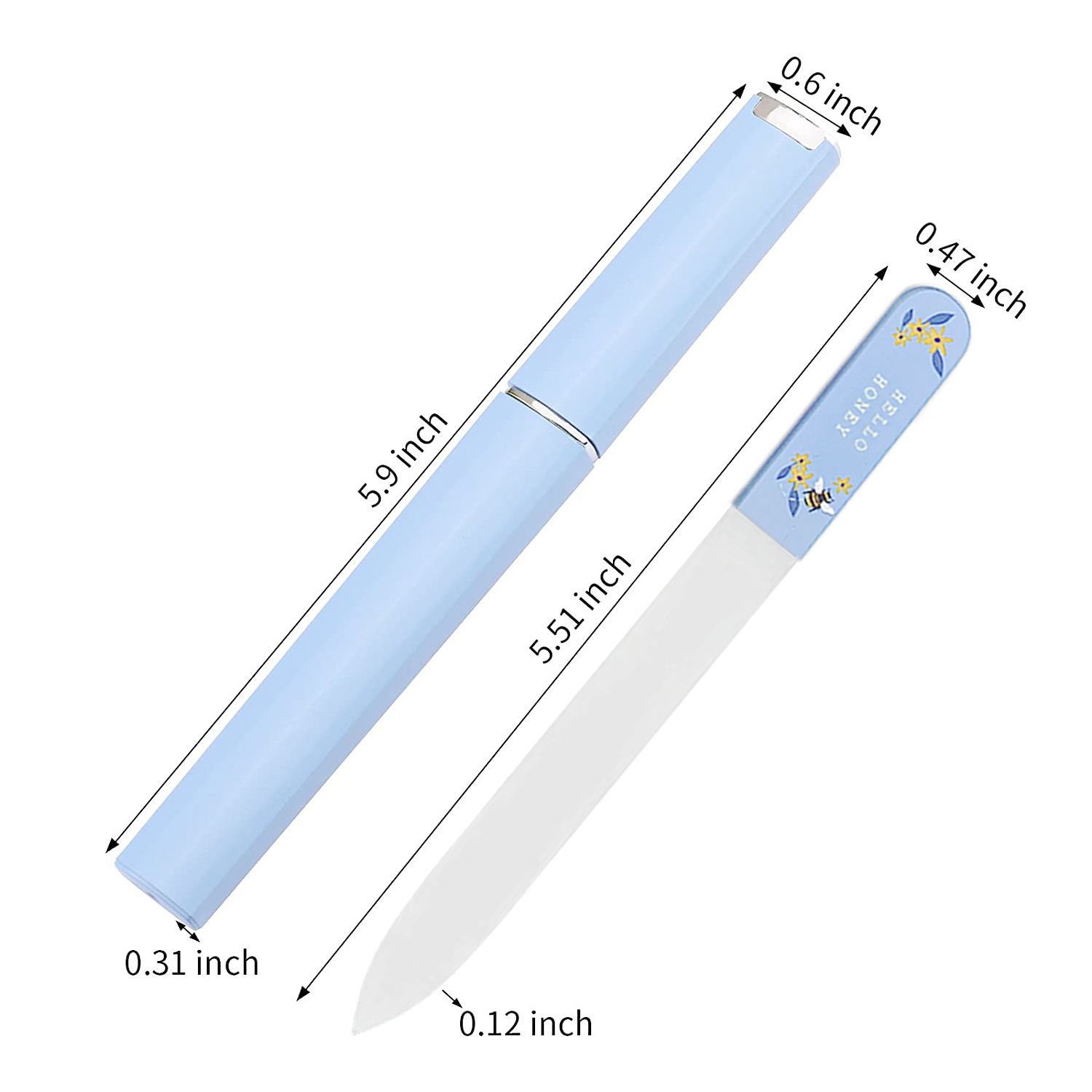 Custome Glass Nail File Printing Pattern Nial File with Case