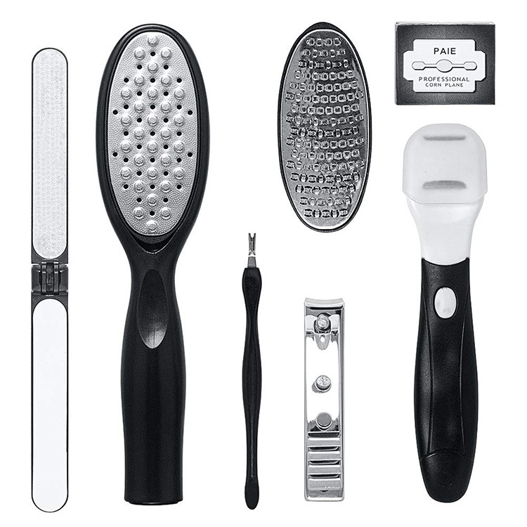 7 in 1 Pedicure Kit Professional Pedicure Tools Set Foot Care Scrubber Stainless Steel Pedicure Supplies Foot File Scraper Rasp Dead Skin Shaver Callus Remover