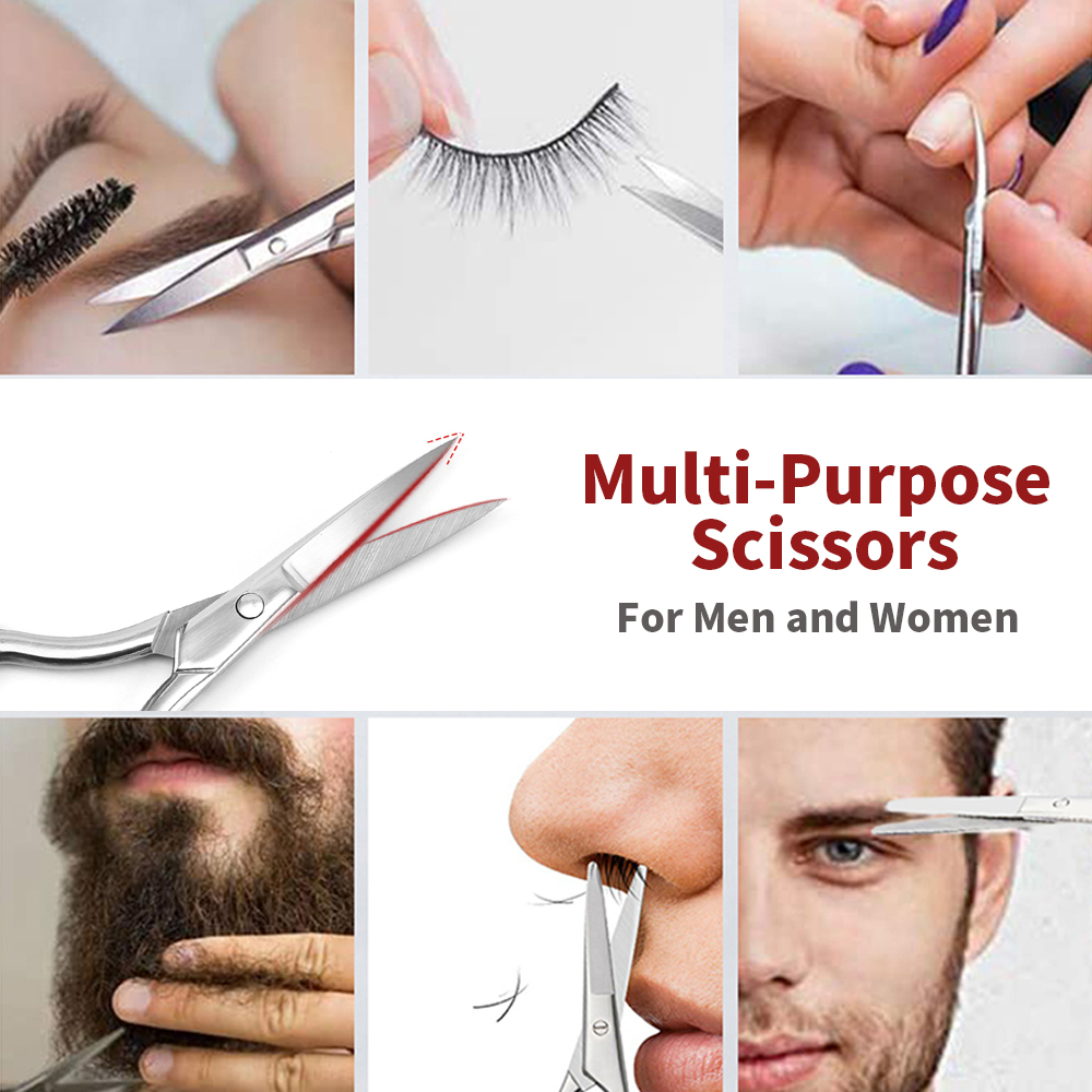 Facial Hair Small Grooming Scissors - Eyebrow, Nose Hair, Mustache, Beard, Eyelashes