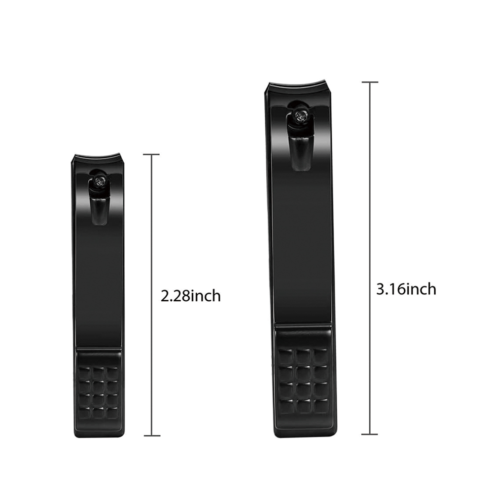 Black Nail Clipper Stainless Steel Fingernail Cutter & Toenail Cutter